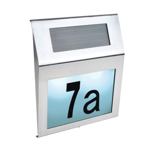 Solar house number plate