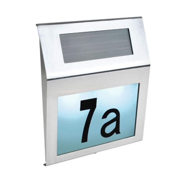 Solar house number plate