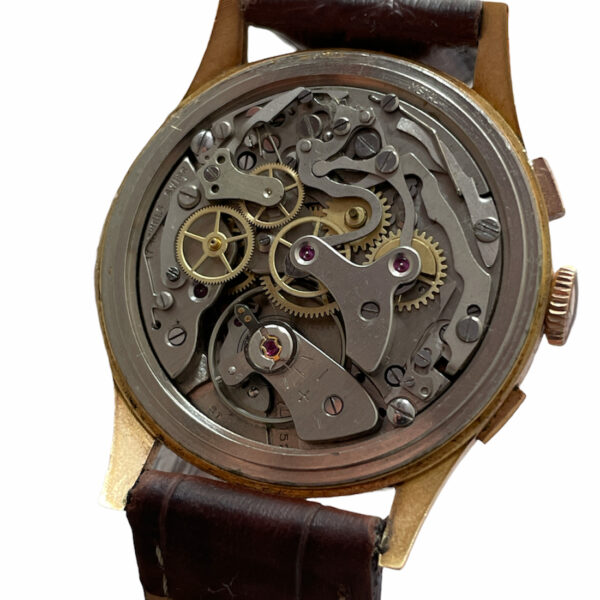Vintage Almadia 18k gold chronograph men's watch with Landeron 152 38mm - Image 6