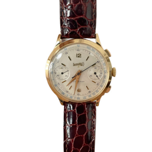 Vintage Eberhard & Co Extra-Fort 1602 18k gold chronograph men's watch with Valjoux 65
