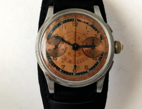 Vintage Military Chronograph Men's Watch Doctor Dial Landeron 47