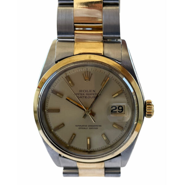 Vintage Rolex Datejust 1600 unisex watch steel and gold from 1970s
