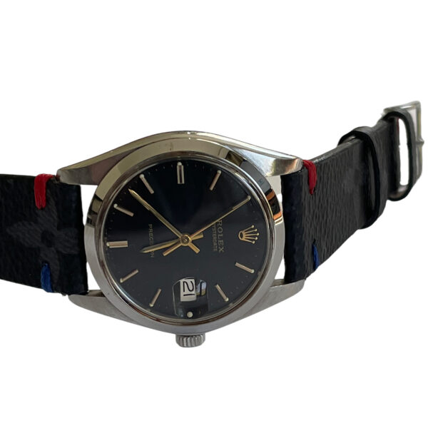 Vintage Rolex Oyster Date Precision 6694 black dial men's watch - Image 4
