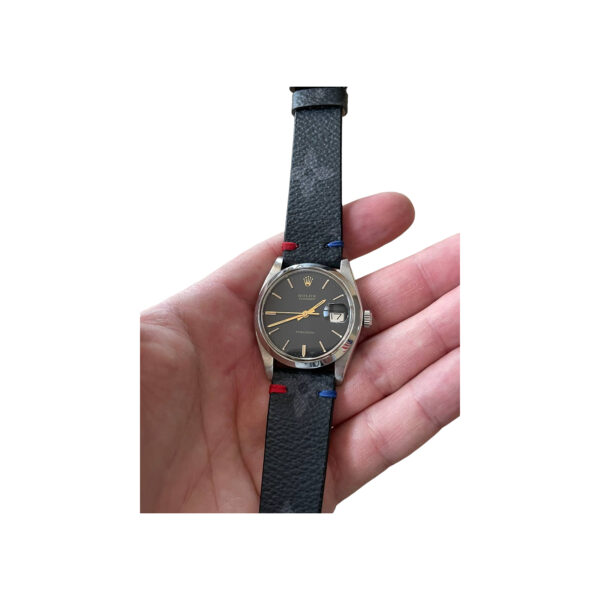 Vintage Rolex Oyster Date Precision 6694 black dial men's watch - Image 5