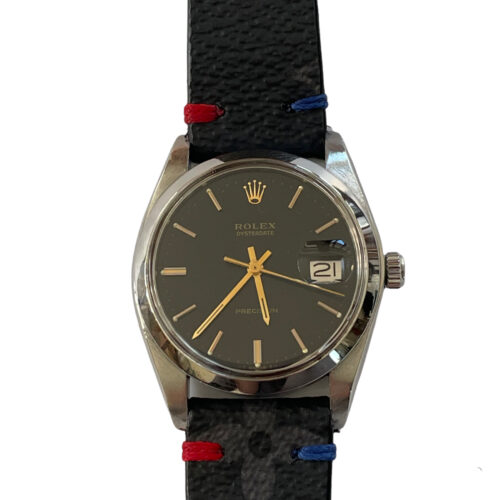 Vintage Rolex Oyster Date Precision 6694 black dial men's watch