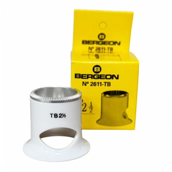 Bergeon 2611-TB-2.5 loupe, white, biconvex, ventilation port, magnification x4 - Image 4