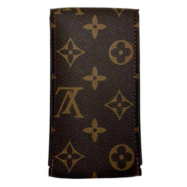 New Louis Vuitton watch brown leather pouch with orange stitching - Image 5