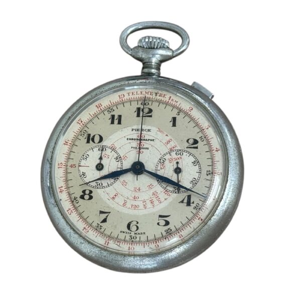 Vintage Pierce mono pusher chronograph pocket watch - Image 3