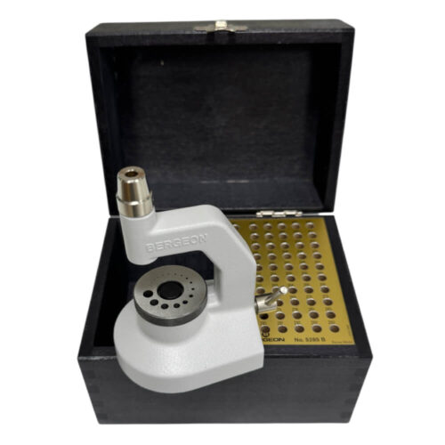 Bergeon 5285-B with 50 punches, 4.7mm and stakes in wooden box