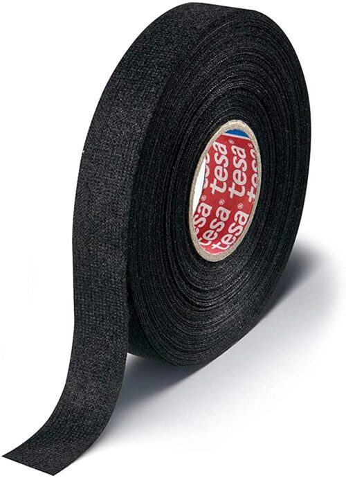 Tesa Black Fuzzy Fleece Interior Wire Loom Harness Tape for VW, Audi 19 m X 15 m