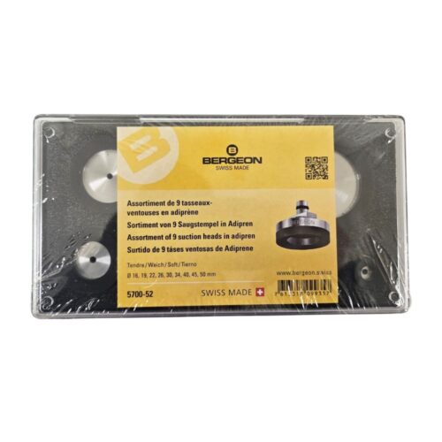 Bergeon 5700-52-9 set of 9 upper suction heads, in soft adipren for Bergeon 5700-Z press