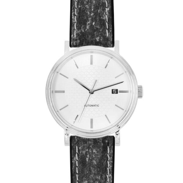 Hirsch Stone L dark grey leather watch strap, 19 mm, 0925044050-5-19 - Image 7