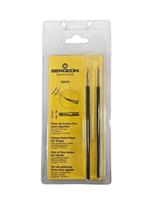 Bergeon 30019 Pair of fine levers for hands In hardened steel, length 110 mm, width 2.5 mm