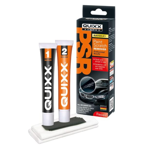 Quixx 00070 Scratch Remover (25G Polish, 25G Finish, 2 Cloths, 4 Sandpaper)