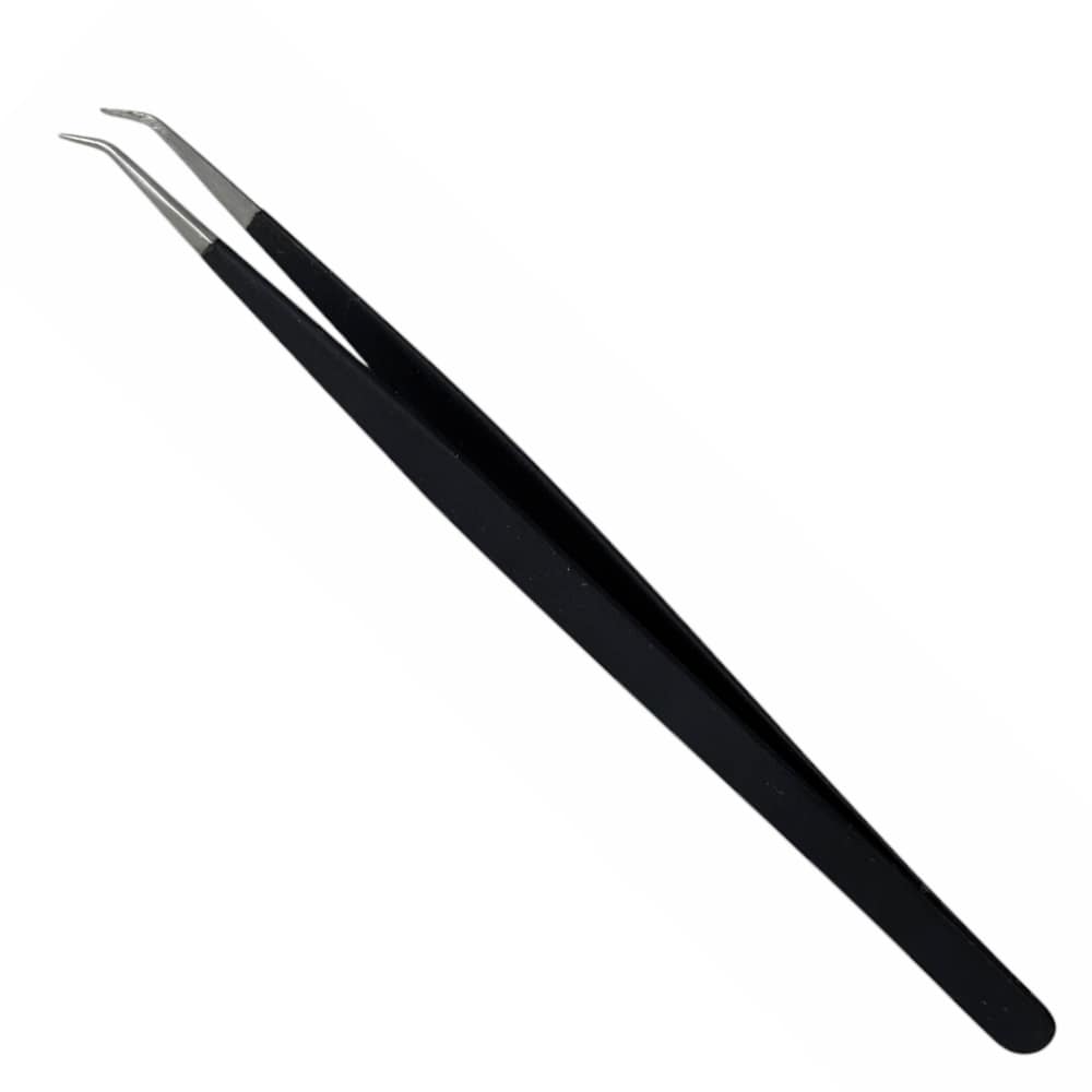 Buzzufy C14 coated curved tweezer, non-magnetic for jewellers and watchmakers, 145mm