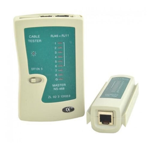 Cable tester UTP, FTP, STP and telephone cables RJ12, RJ11. 9 controls LED