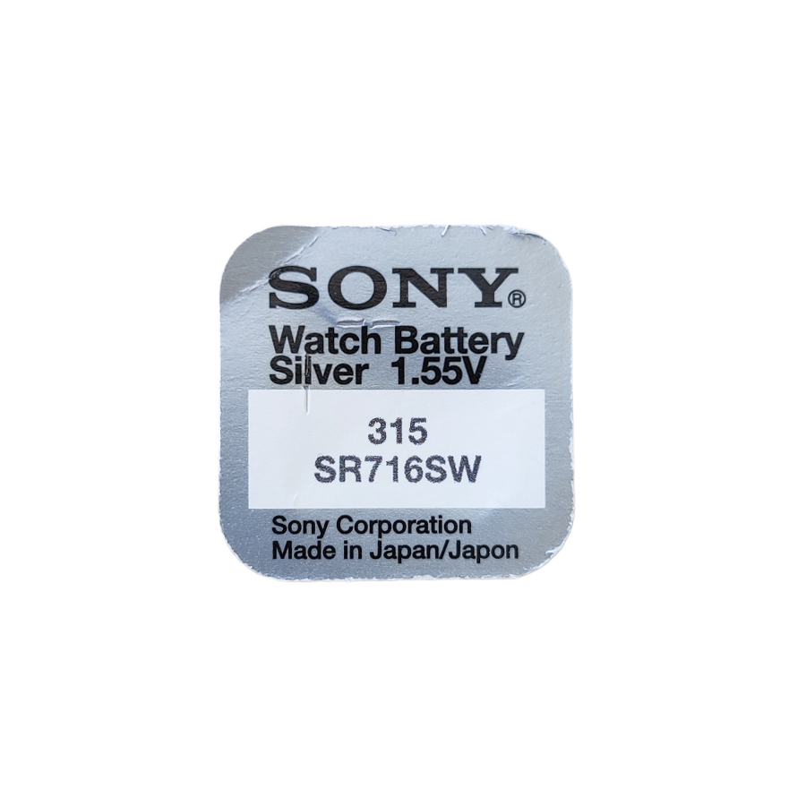 Sony 315 batteries for quartz watches with silver oxides 1.55 volts
