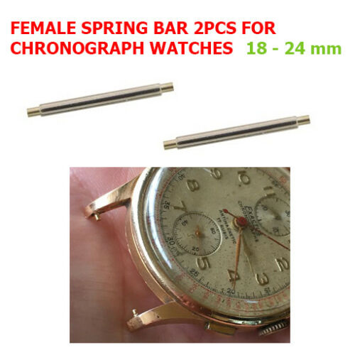 Female Spring Bar for Vintage 18k Chronograph Gold Watch 18-24 mm Negative 2pcs