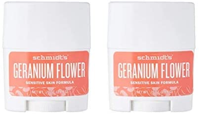 Pack of 2 Schmidt’s Deodorant Geranium (sensitive skin) stick travel size