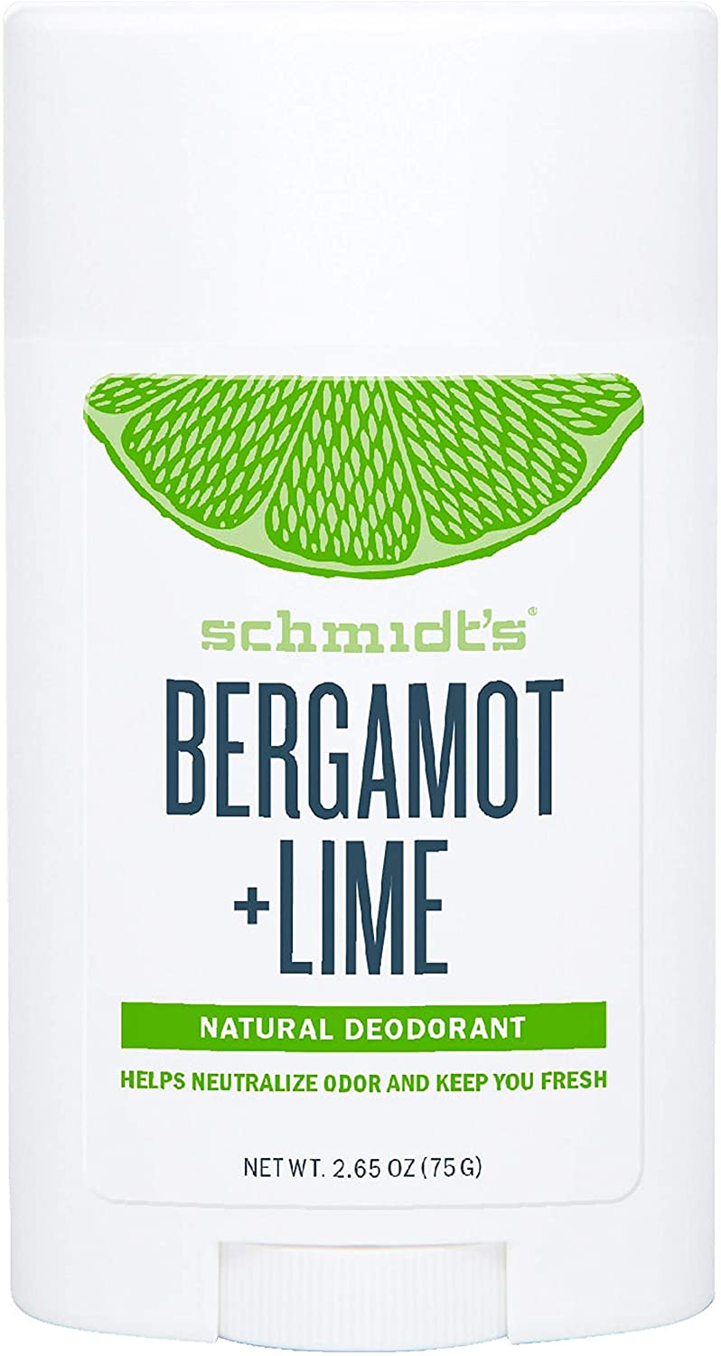 Schmidt's Natural Deodorant Stick with Bergamot and Lime 75g Vegan Certified and Aluminium Salt Free Effective 24 Hours…