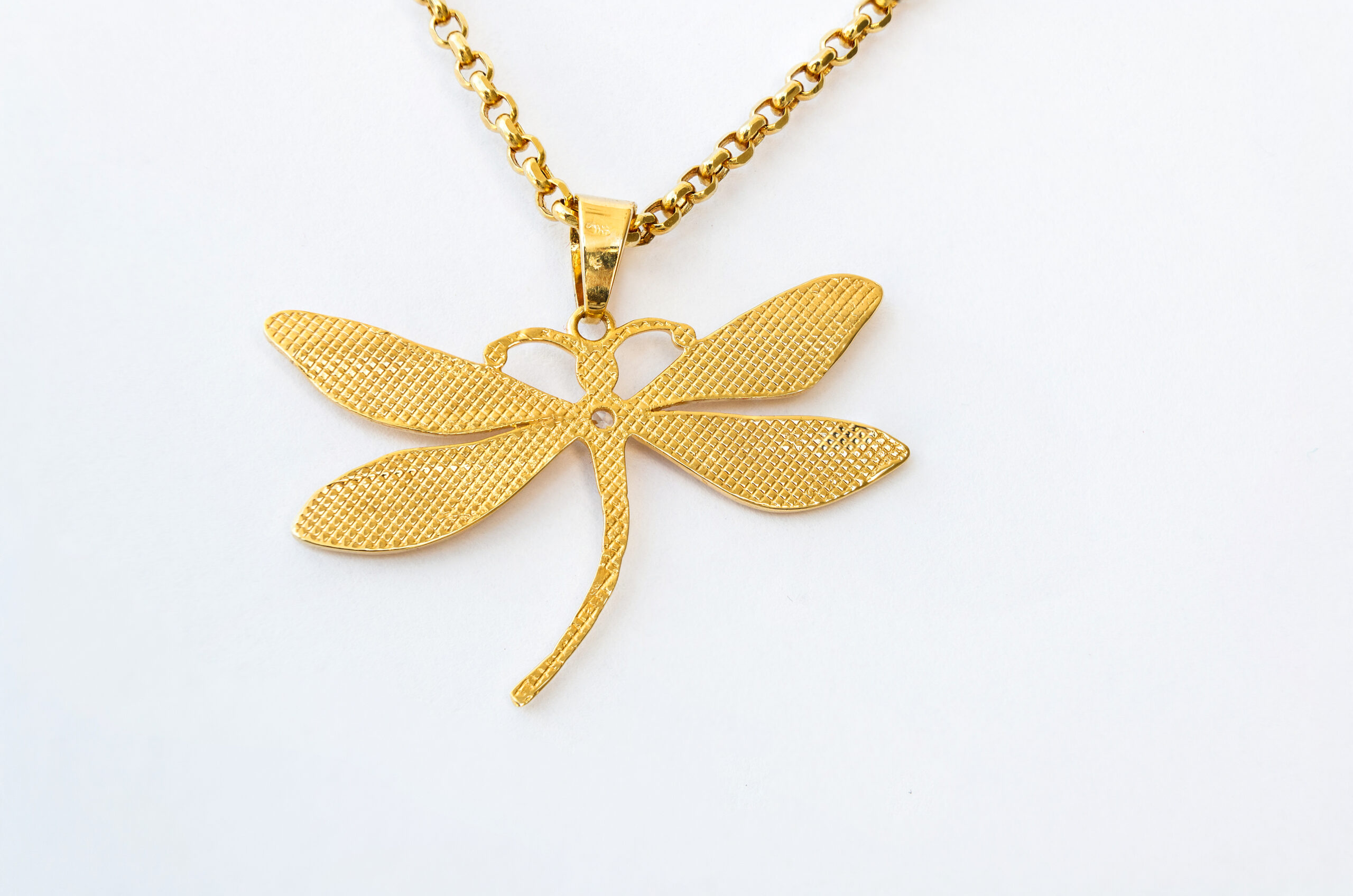 Charme Dragonfly Pendant 14k Solid Gold with necklace jewelry for ladies - Image 2