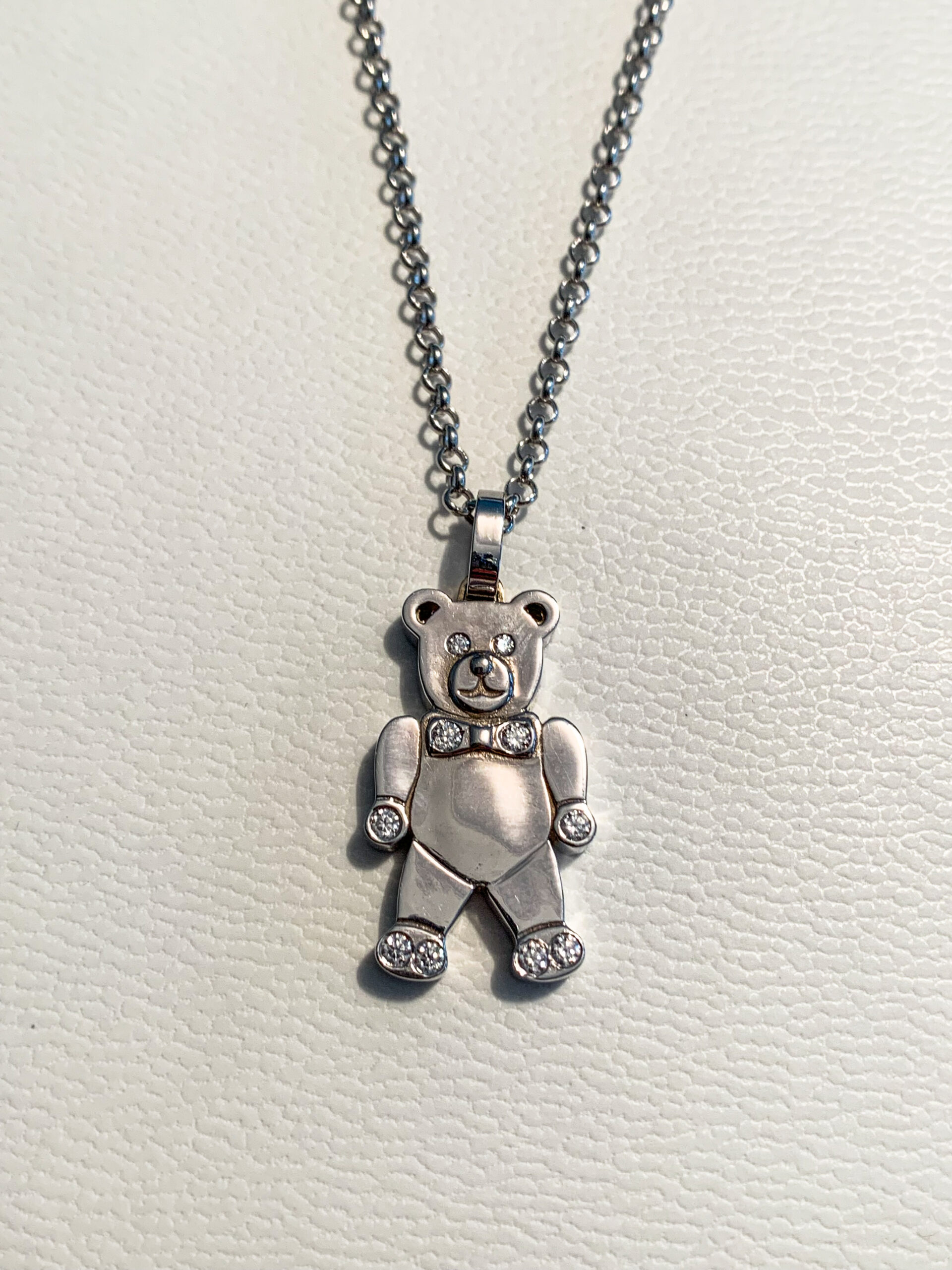 Charme Teddy Bear Pendant 14k White Gold with necklace jewelry for ladies - Image 4