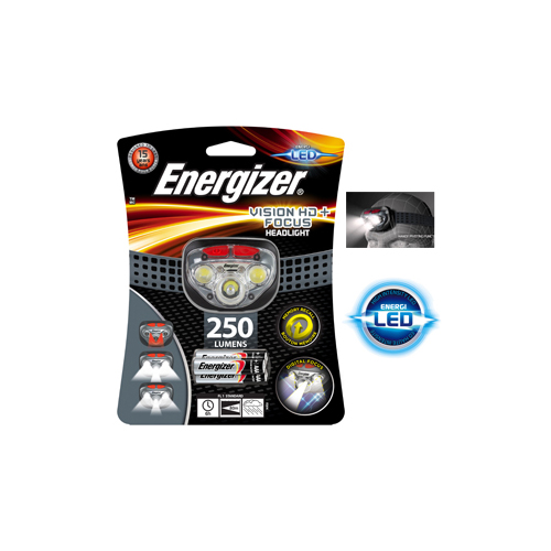 Energizer Headlight Vision HD LED + Focus Weatherproof 3 x AAA Alkaline Batteries