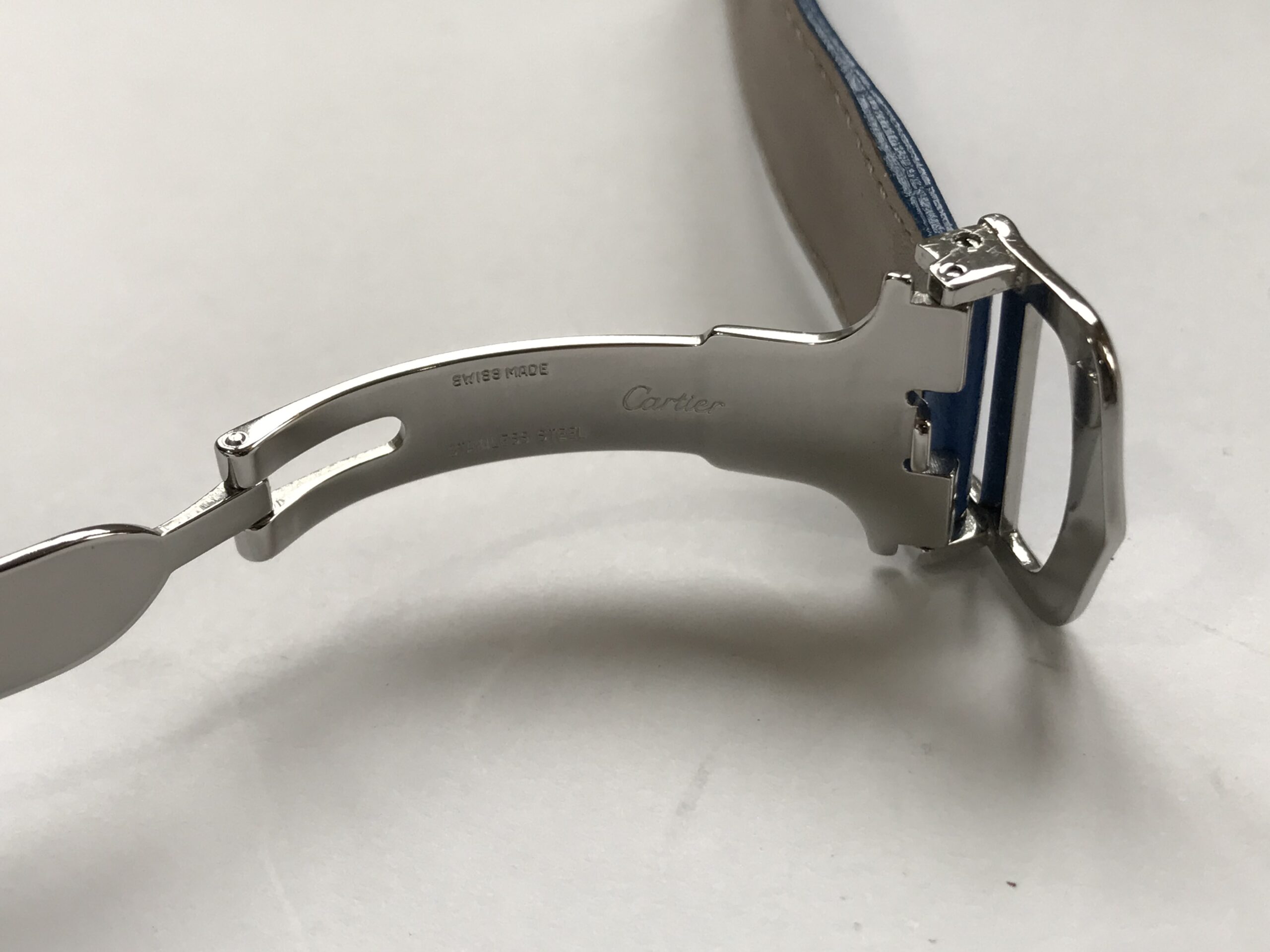 Cartier blue leather strap with clasp 18mm - Image 6