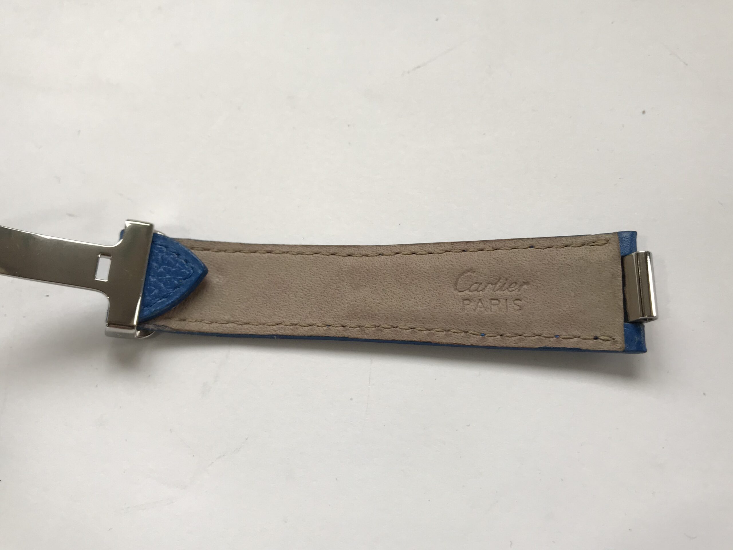 Cartier blue leather strap with clasp 18mm - Image 9