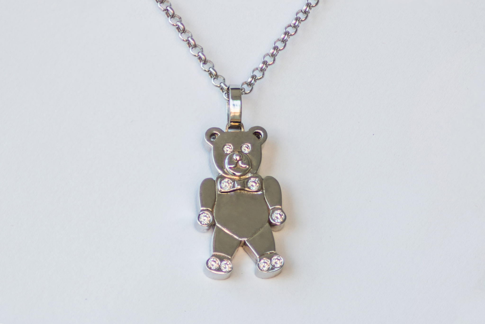 Charme Teddy Bear Pendant 14k White Gold with necklace jewelry for ladies - Image 11