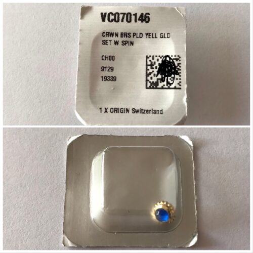 New Cartier Vermeil gold crown with blue sapphire