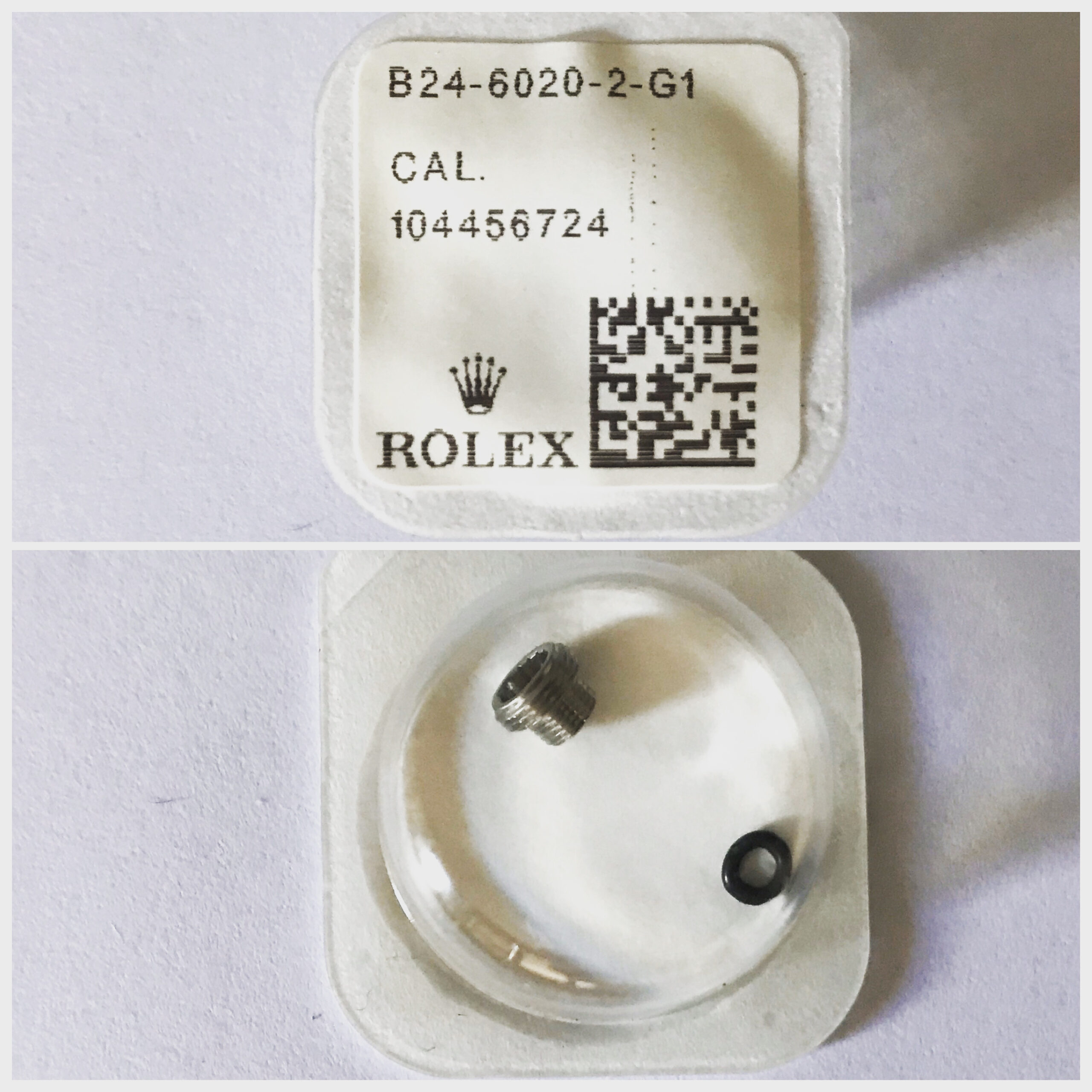 New Rolex steel tube crown part B24-6020-G1 6mm