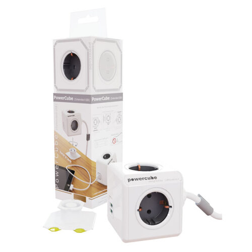 PowerCube Extended 1.50 m USB 2 Ports multiconductor plug with 6 connections 220-240 V