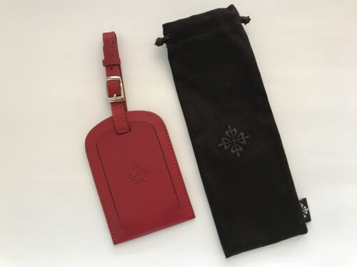 Rare Patek Philippe red leather tag holder for bag