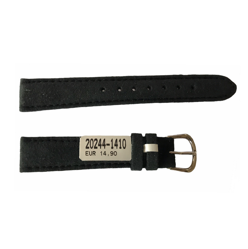 Amaretta Black Leather Strap From Nubuck For Ladies Watches 14mm