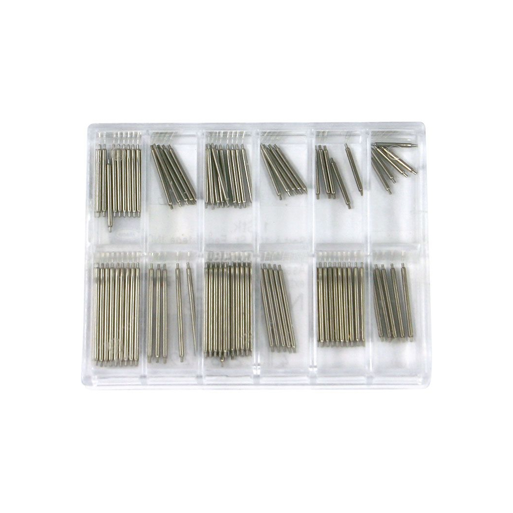 Assortment of spring bars, stainless steel, Ø 1 mm, length 8 - 20 mm, 100 pieces