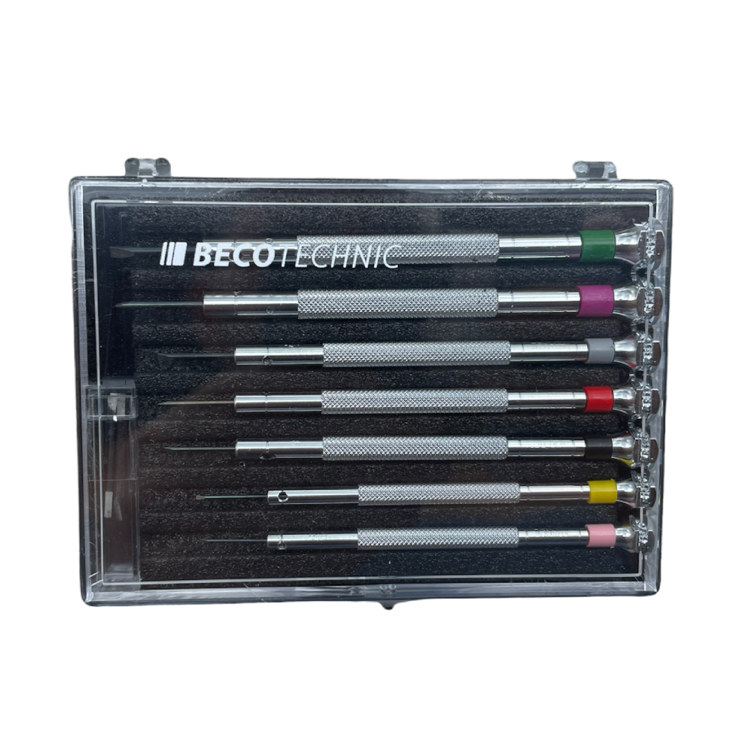Beco Technic set of 7 screwdrivers 0.60 to 2.00 mm in plastic box with spare blades - Image 2