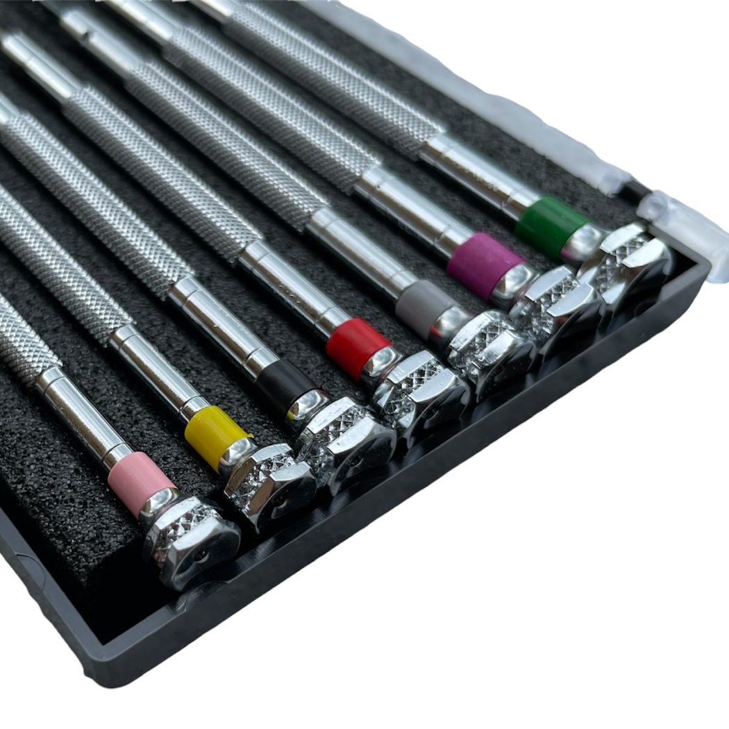 Beco Technic set of 7 screwdrivers 0.60 to 2.00 mm in plastic box with spare blades - Image 3