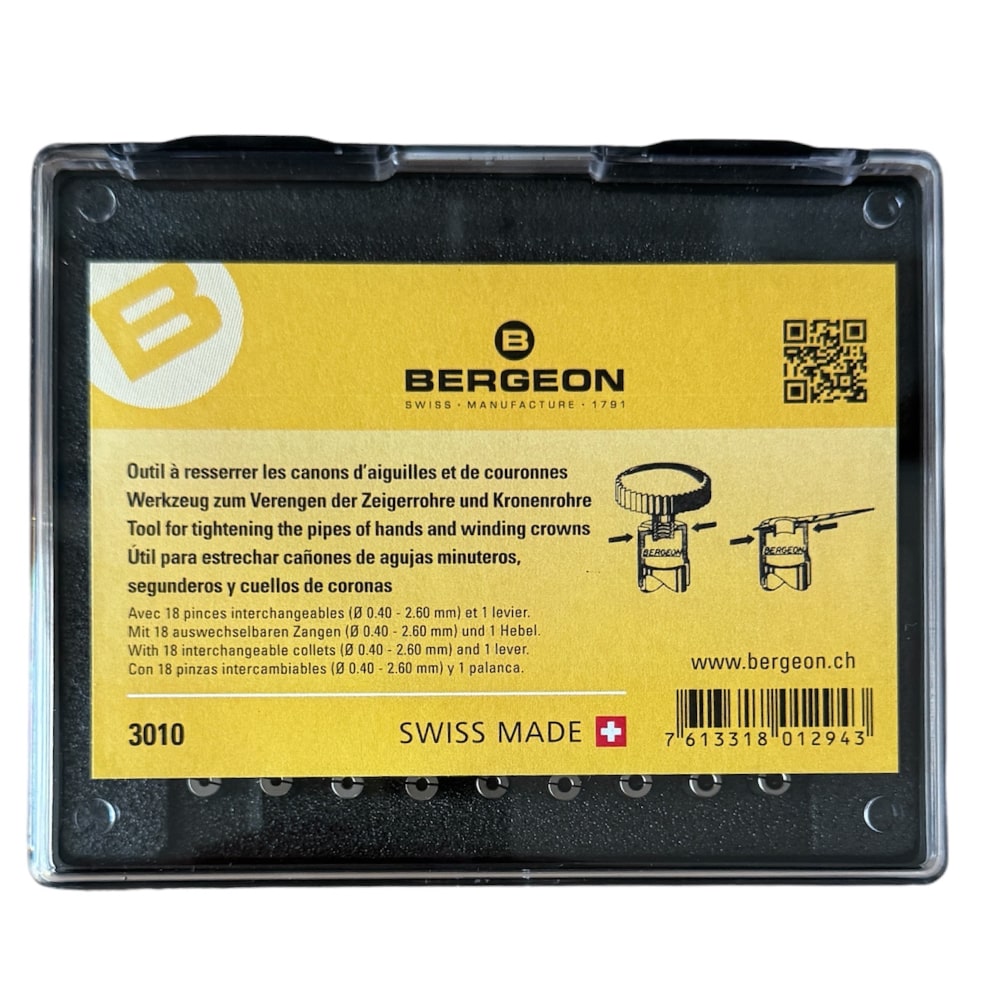 Bergeon 3010 watchmaker tool for tightening the pipes of hands & winding crowns - Image 3