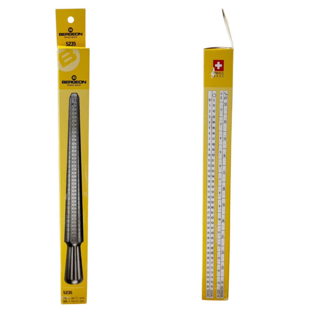 Bergeon 5235 Aluminium International Ring Sizing Stick Tool, US, FR - Image 2