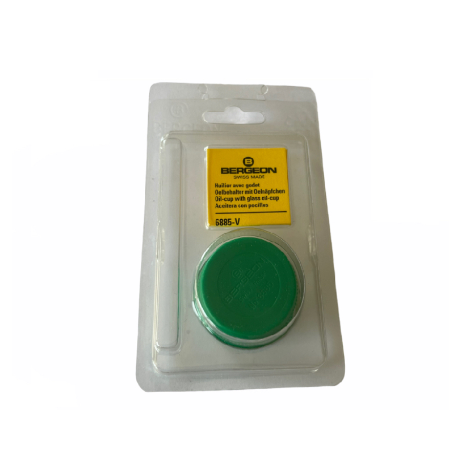 Bergeon 6885-V green oil cup with red inner glass - Image 2