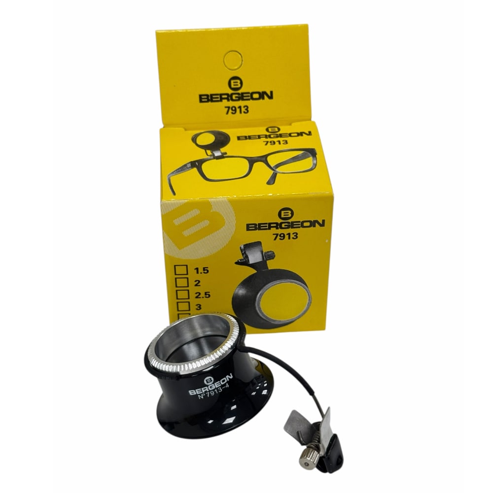Bergeon 7913-4 eyeglass watchmaker loupe with clip 2.5x - Image 4