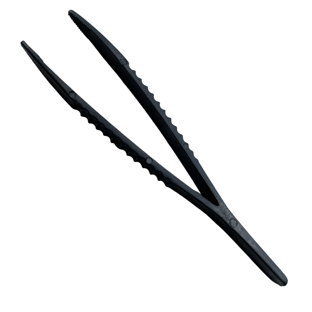 Black plastic tweezers for quartz electronic components 125 mm - Image 2