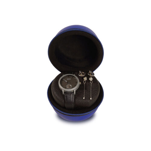 Blue Boxy Watch Box protect, leather imitation