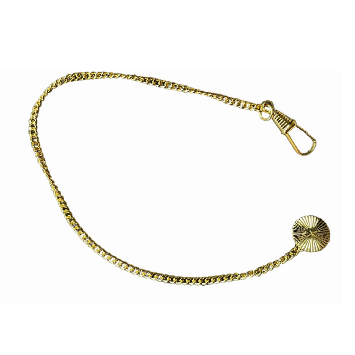 Brass gold-plated button-hole pocket watch chain 23 cm, 2,9 mm