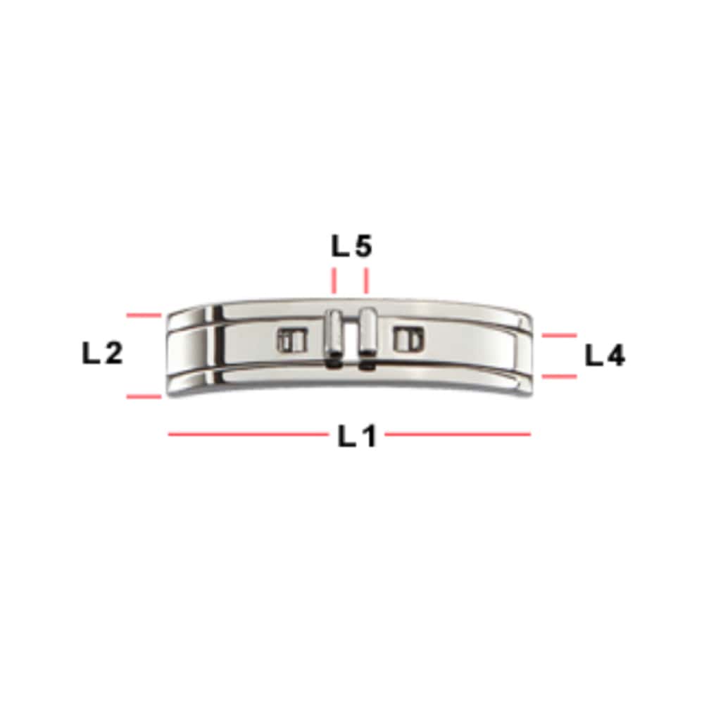 Butterfly buckle with pusher stainless steel 12mm - Image 4
