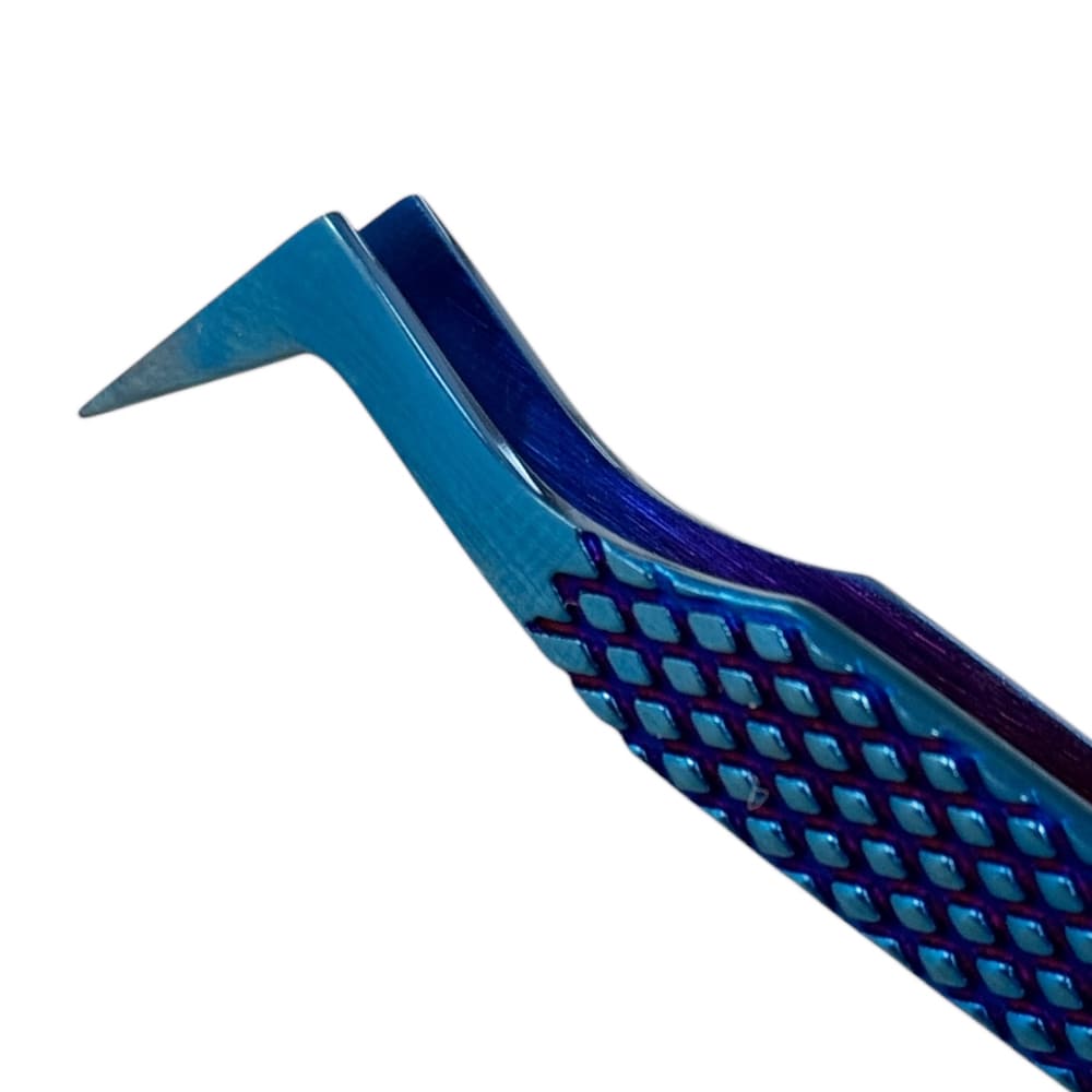 Buzzufy C15 curved blue tweezer, non-magnetic for watchmakers and jewellers, 110mm - Image 2