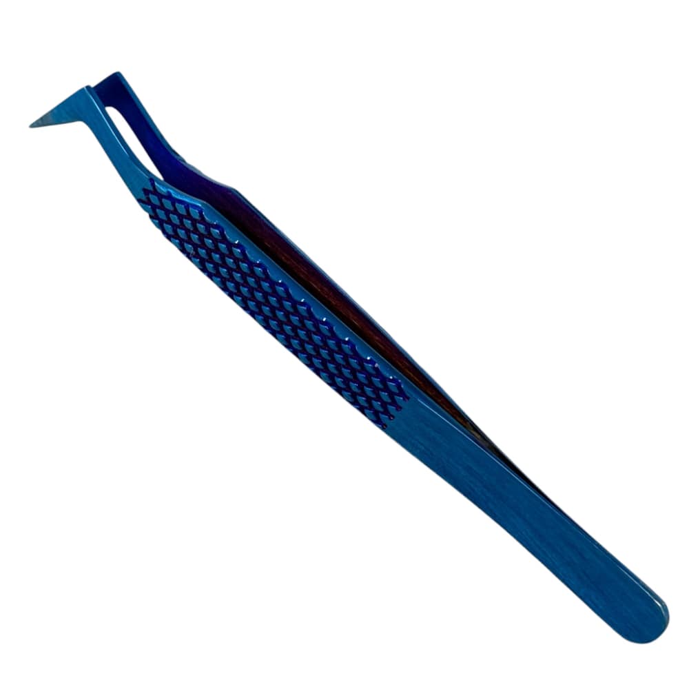 Buzzufy C15 curved blue tweezer, non-magnetic for watchmakers and jewellers, 110mm - Image 3