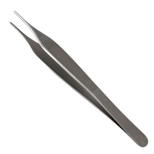 Buzzufy D11 serrated tip tweezers for diamonds, stones, beads, cord, 120mm