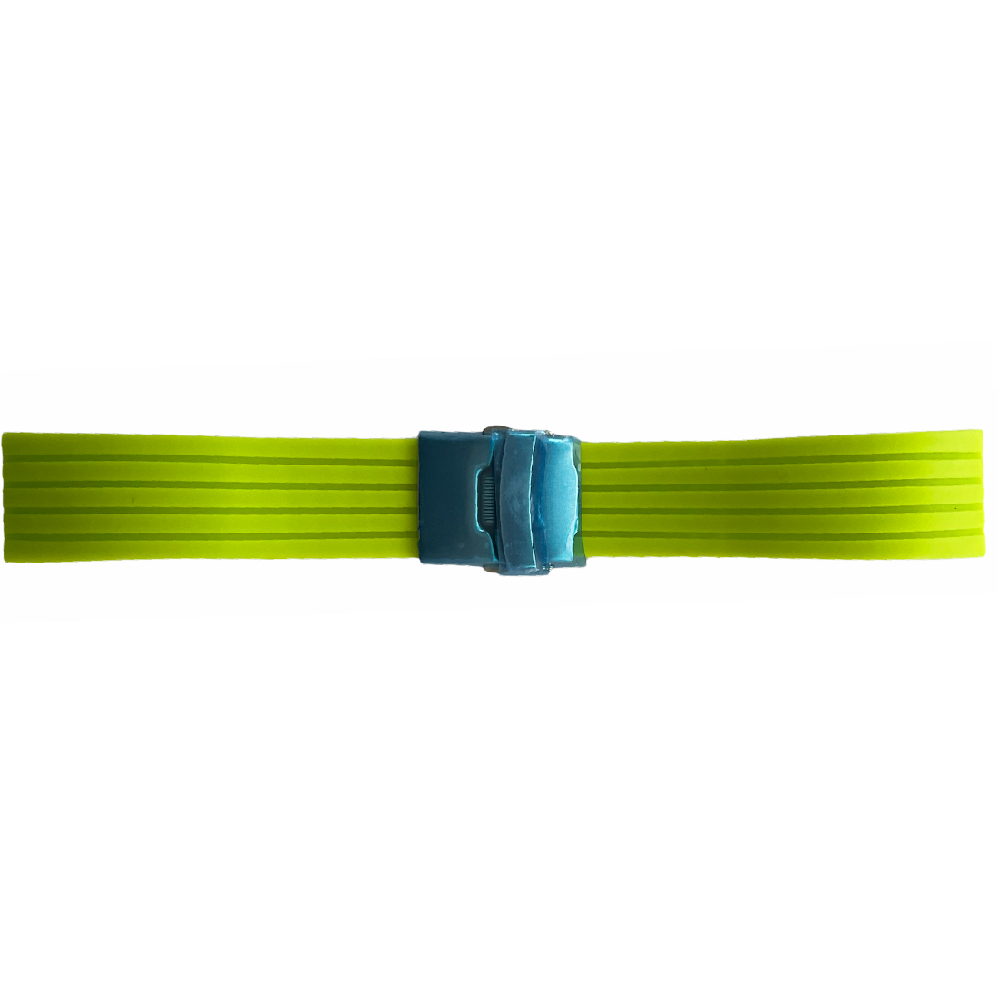 Buzzufy silicone neon green chrono watch strap with clasp 22mm